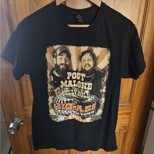 Post Malone Jelly Roll Big Ass Stadium Tour 2025 T-Shirt Medium Black